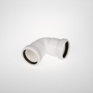 90 DEG PVC BEND 40MM 2X RUBBER - WHITE